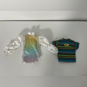 Set of 2 Ken Rainbow Prince Doll Mattel 1999 Barbie #26359 Shirt & Striped Shirt